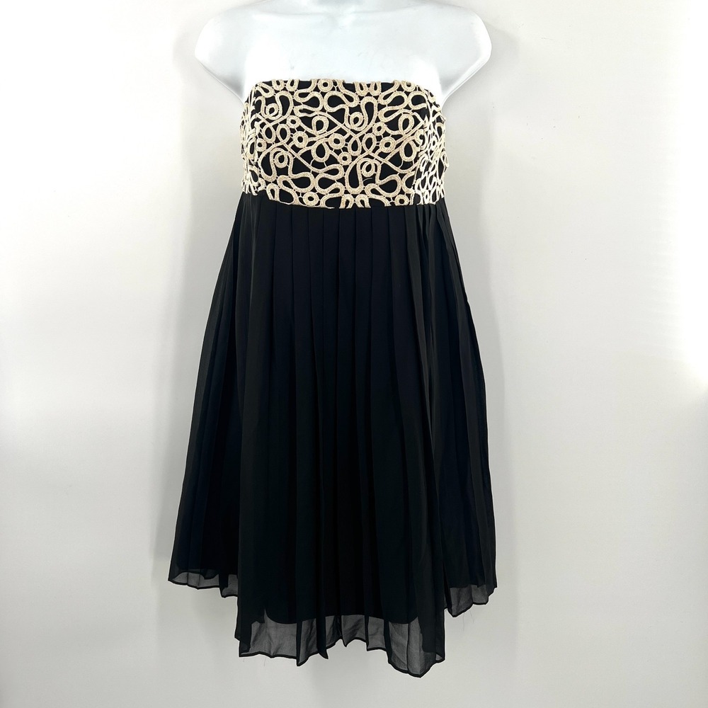 Lilly Pulitzer Jillie black cold pleated silk strapless cocktail dress retro 4 - Picture 10 of 11